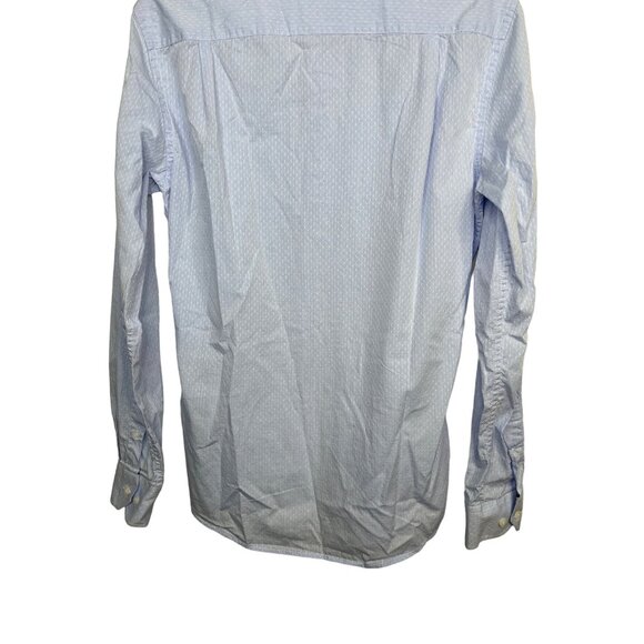 Duchamp Top Mens Medium Long Sleeve Button Down Shirt Blue Tailored Casual Work - Picture 12 of 12